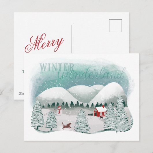 Schitterend Winter Wonderland Feestdagenkaart (Voorkant / Achterkant)