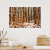 Schitterend winterbos met sneeuw poster (Keuken)