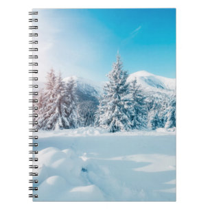 Schitterend winterlandschap in de natuur, verbluff notitieboek