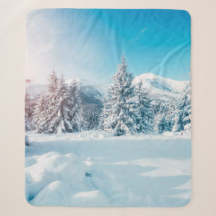 Schitterend winterlandschap in de natuur, verbluff sherpa deken