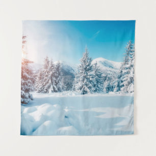 Schitterend winterlandschap in de natuur, verbluff wandkleed