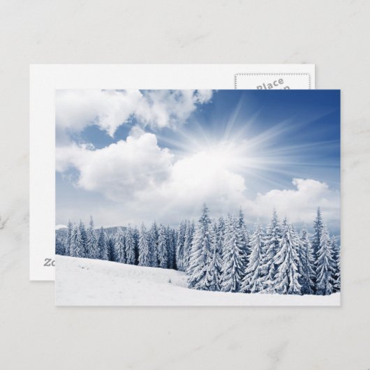 Schitterend winterlandschap met sneeuw briefkaart (Voorkant / Achterkant)