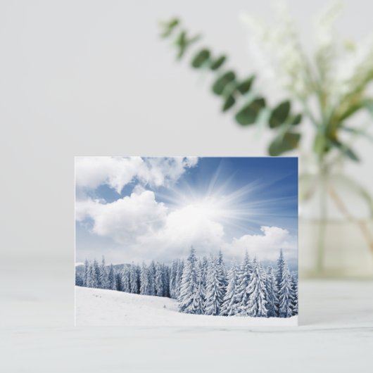 Schitterend winterlandschap met sneeuw briefkaart (Staand voorkant)