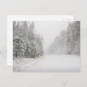 Schitterend winterlandschap met sneeuwweg feestdagenkaart (Voorkant / Achterkant)