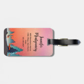 Schitterend wintermeer met herten bagagelabel (Achterkant horizontaal)