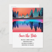 Schitterend wintermeer met herten Kerst Mis de dat Uitnodiging Briefkaart (Voorkant / Achterkant)