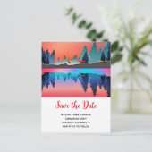 Schitterend wintermeer met herten Kerst Mis de dat Uitnodiging Briefkaart (Staand voorkant)