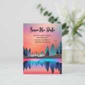 Schitterend wintermeer met herten Kerstmis Save th Uitnodiging Briefkaart (Staand voorkant)