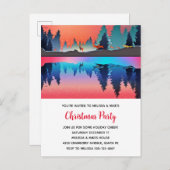 Schitterend wintermeer met Kerstherten Uitnodiging Briefkaart (Voorkant / Achterkant)