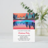 Schitterend wintermeer met Kerstherten Uitnodiging Briefkaart (Staand voorkant)