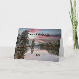 Schitterend winters Schots Loch Eilein met Kerstmi Kaart