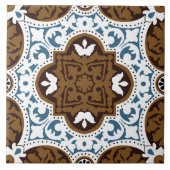 🤍 schitterend wit en bruin Azulejos, V Tegeltje (Voorkant)