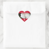 Schitterend wit knuppend portret, rood hart sticker (Tas)