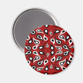 Schitterend wit zwart-rood patroon van Paisley Magneet (Voorkant / Achterkant)