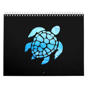 Schitterend Zee schildpad Silhouette van onderzee Kalender