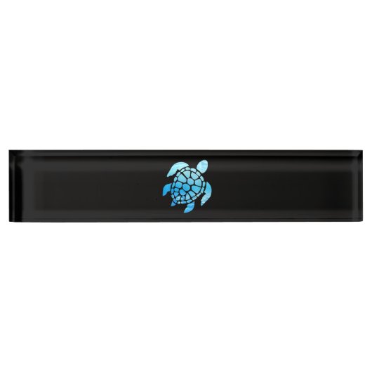 Schitterend Zee schildpad Silhouette van onderzee Naambordje (Voorkant)