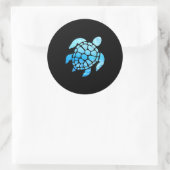 Schitterend Zee schildpad Silhouette van onderzee Ronde Sticker (Tas)