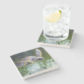 Schitterend Zee Schorrelschoppen Stenen Onderzetter (Zijkant)