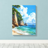 Schitterend Zeegezicht Canvas Afdruk (Insitu (Houten vloer))