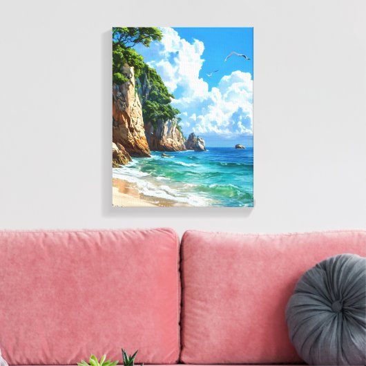 Schitterend Zeegezicht Canvas Afdruk (Insitu (Woonkamer))