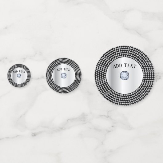 Schitterend zilver Diamond persoonlijk design Confetti (Achterkanten)