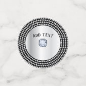 Schitterend zilver Diamond persoonlijk design Confetti (Kleine voorkant)