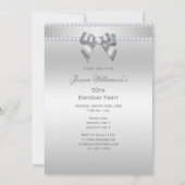 Schitterend zilveren verjaardagsfeestje kaart (Achterkant)