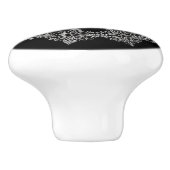 Schitterend zilverontwerp op zwart keramische knop (Zijkant)