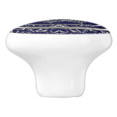 Schitterend zilverontwerp voor Navy Blue Keramische Knop (Zijkant)