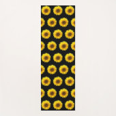 Schitterend zonnebloempatroon op zwart yogamat (Voorkant)