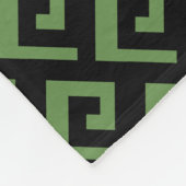 Schitterend zwart-groen geometrisch patroon fleece deken (Hoek)