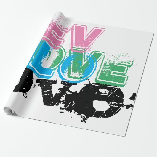 Schitterend, ZWART, GROENE, LOVE papier (Uitgerold)