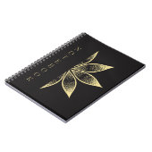 Schitterend zwart Notitieboek met Cute Golden Desi (Linkerzijde)