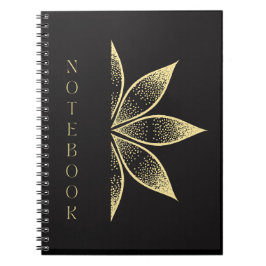 Schitterend zwart Notitieboek met Cute Golden Desi