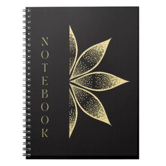 Schitterend zwart Notitieboek met Cute Golden Desi