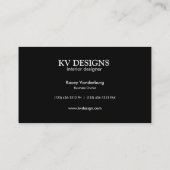 Schitterend zwart-wit Damask interieurontwerp Visitekaartje (Achterkant)