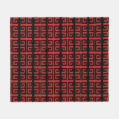 Schitterend zwart-wit en rood geometrisch patroon fleece deken (Voorkant (Horizontaal))