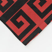 Schitterend zwart-wit en rood geometrisch patroon fleece deken (Hoek)