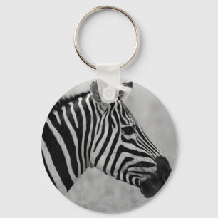 Schitterend zwart-wit zebra ontwerp sleutelhanger