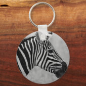 Schitterend zwart-wit zebra ontwerp sleutelhanger (Voorkant)