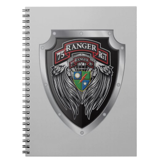 Schitterende 2e Bat 75e Ranger Regimental Scroll Notitieboek (Voorkant)