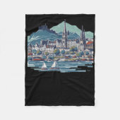 Schitterende 3D-schets van het eiland Skye Fleece Deken (Voorkant)