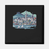 Schitterende 3D-schets van het eiland Skye Magneet (Voorkant)