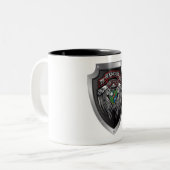 Schitterende 3de BBT 75e Ranger Regimental Scroll Tweekleurige Koffiemok (Voorkant links)