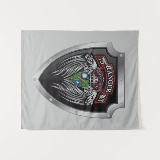 Schitterende 3de BBT 75e Ranger Regimental Scroll Wandkleed (Voorkant (horizontaal))
