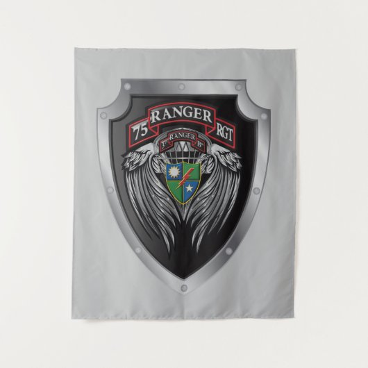 Schitterende 3de BBT 75e Ranger Regimental Scroll Wandkleed (Voorkant)