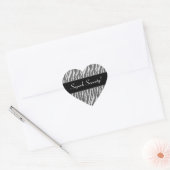 Schitterende 70th Birthday Grey en Wit Zebra Favor Hart Sticker (Envelop)
