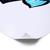 Schitterende Abstracte blauwventilatorinktekening Perfect Poster (Hoek)