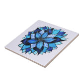 Schitterende Abstracte blauwventilatorinktekening Tegeltje (Zijkant)