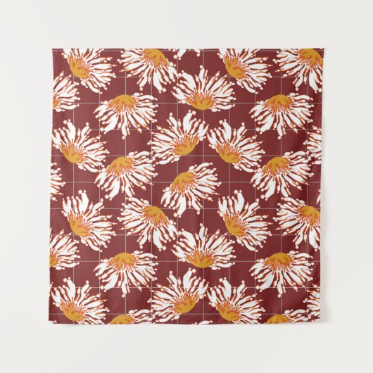 Schitterende abstracte bloemenpatronen wandkleed (Voorkant)